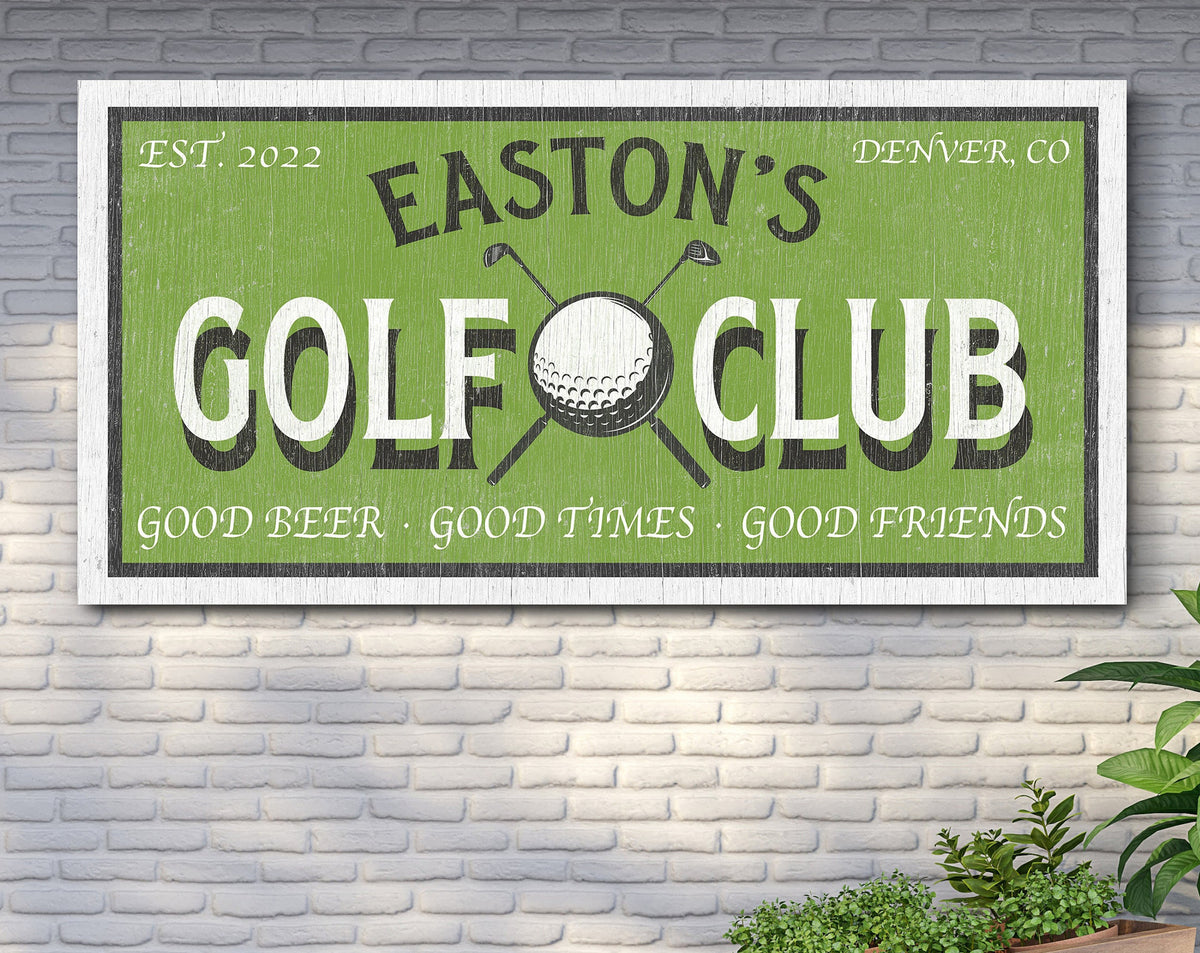 Customized Golf Club Sign, Golf Room Decor, Welcome Sign, Gift For Golfers, Backyard Sign, Golf Wall Decor, Farmhouse Wall Art, Canvas Art