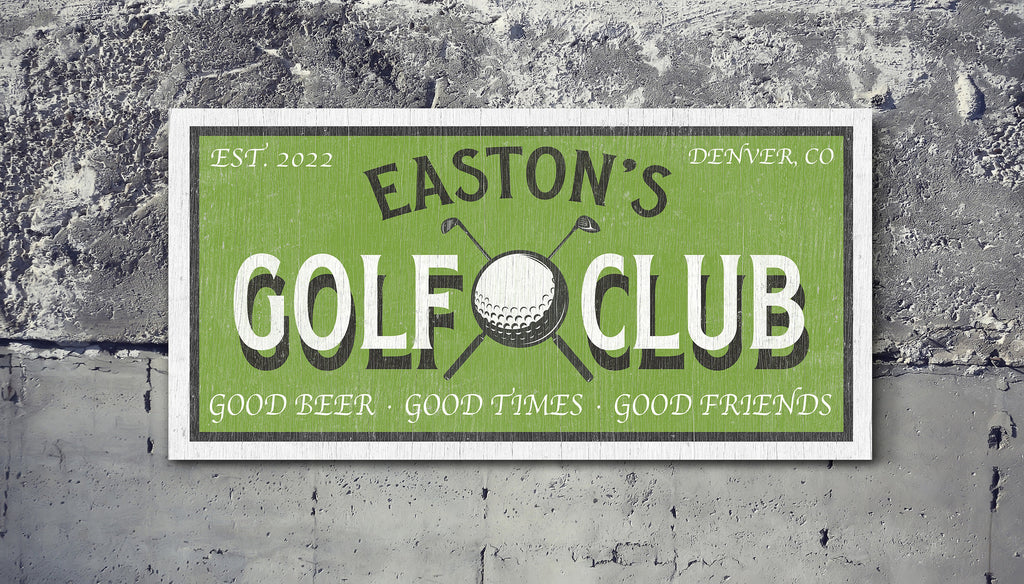 Customized Golf Club Sign, Golf Room Decor, Welcome Sign, Gift For Golfers, Backyard Sign, Golf Wall Decor, Farmhouse Wall Art, Canvas Art