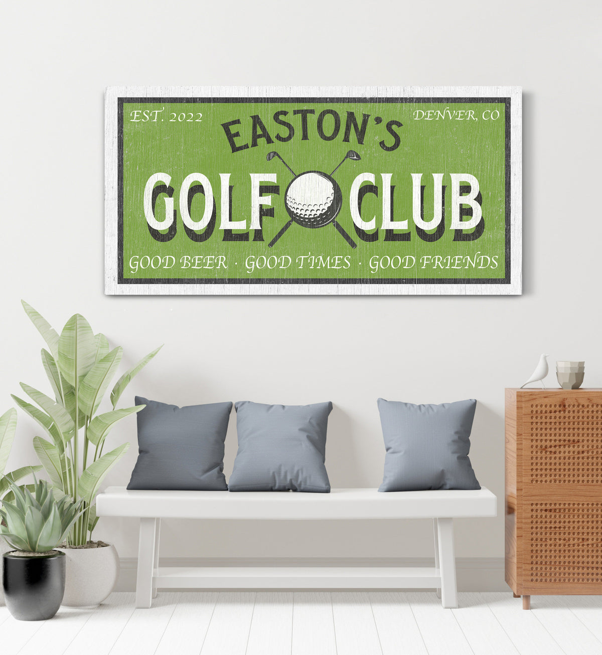 Customized Golf Club Sign, Golf Room Decor, Welcome Sign, Gift For Golfers, Backyard Sign, Golf Wall Decor, Farmhouse Wall Art, Canvas Art