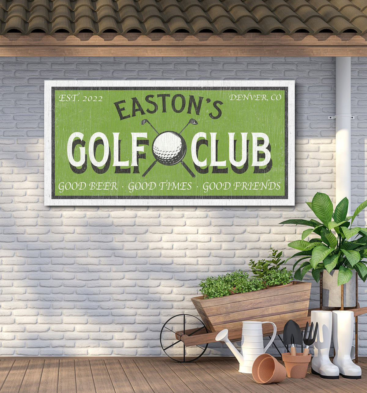 Customized Golf Club Sign, Golf Room Decor, Welcome Sign, Gift For Golfers, Backyard Sign, Golf Wall Decor, Farmhouse Wall Art, Canvas Art