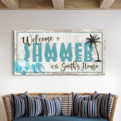 Custom Summer Sign, Backyard Pool Sign, Poolside Decor, Summer Themed Wall Decor, Outdoor Wall Decor, Farmhouse Wall Art, Large Canvas Print