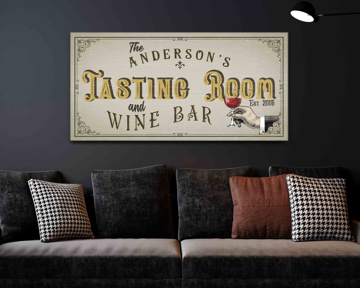 Personalized Wine Bar Sign, Taste Room Sign, Rustic Bar Wall Art, Retro Wine Room Decor For Home, Rustic Bar Sign, Modern Farmhouse Decor