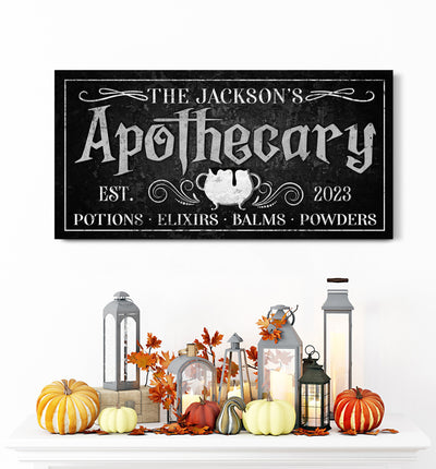Personalized Apothecary Sign, Custom Halloween Kitchen Decor, Old Salem Apothecary Sign, Spooky Halloween Canvas Art, Creepy Halloween Sign