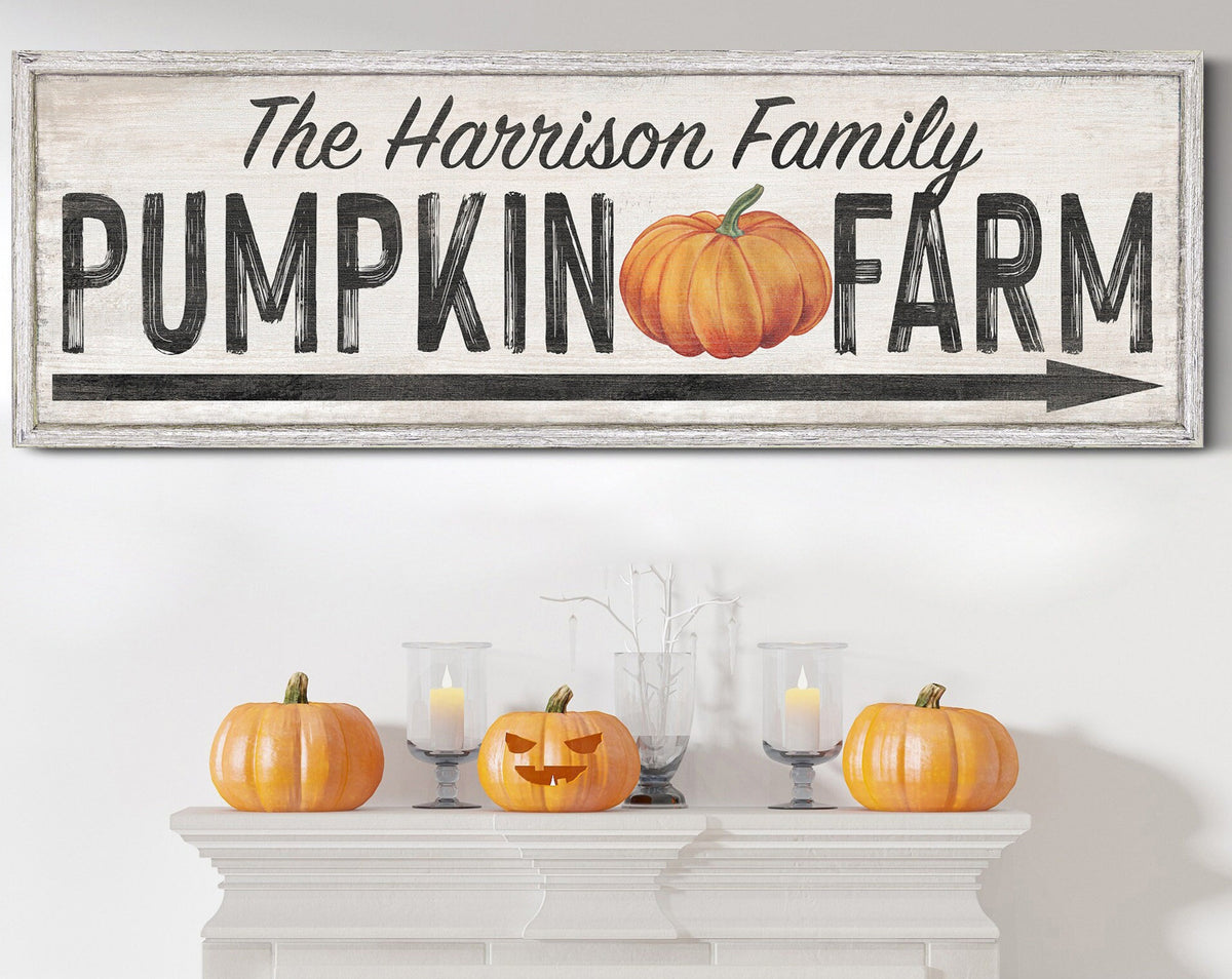 Personalized Pumpkin Farm Sign, Vintage Family Farm Fresh Open Daily Autumn & Fall Market Sign, Halloween Kitchen Decor, Thanksgiving Decor