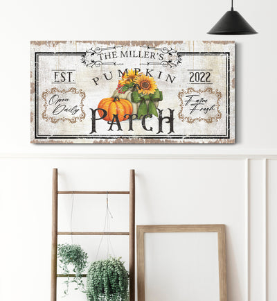Custom Pumpkin Patch Sign Fall Decoration Pumpkin Farm Wall Decor Autumn Home Decor Farmhouse Kitchen Wall Art Thanksgiving Canvas Wall Art