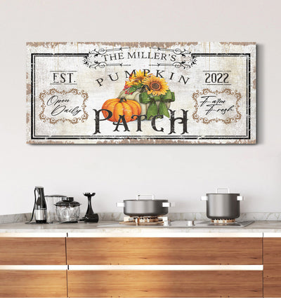 Custom Pumpkin Patch Sign Fall Decoration Pumpkin Farm Wall Decor Autumn Home Decor Farmhouse Kitchen Wall Art Thanksgiving Canvas Wall Art
