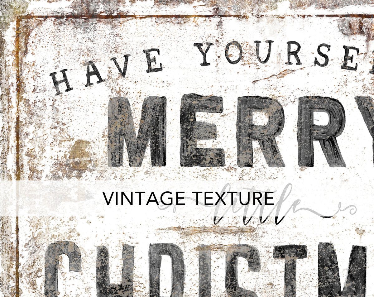 Have Yourself A Merry Little Christmas Sign Modern Farmhouse Wall Decor, Vintage Rustic Wall Art Big Shabby Primitive Holiday Christmas Sign