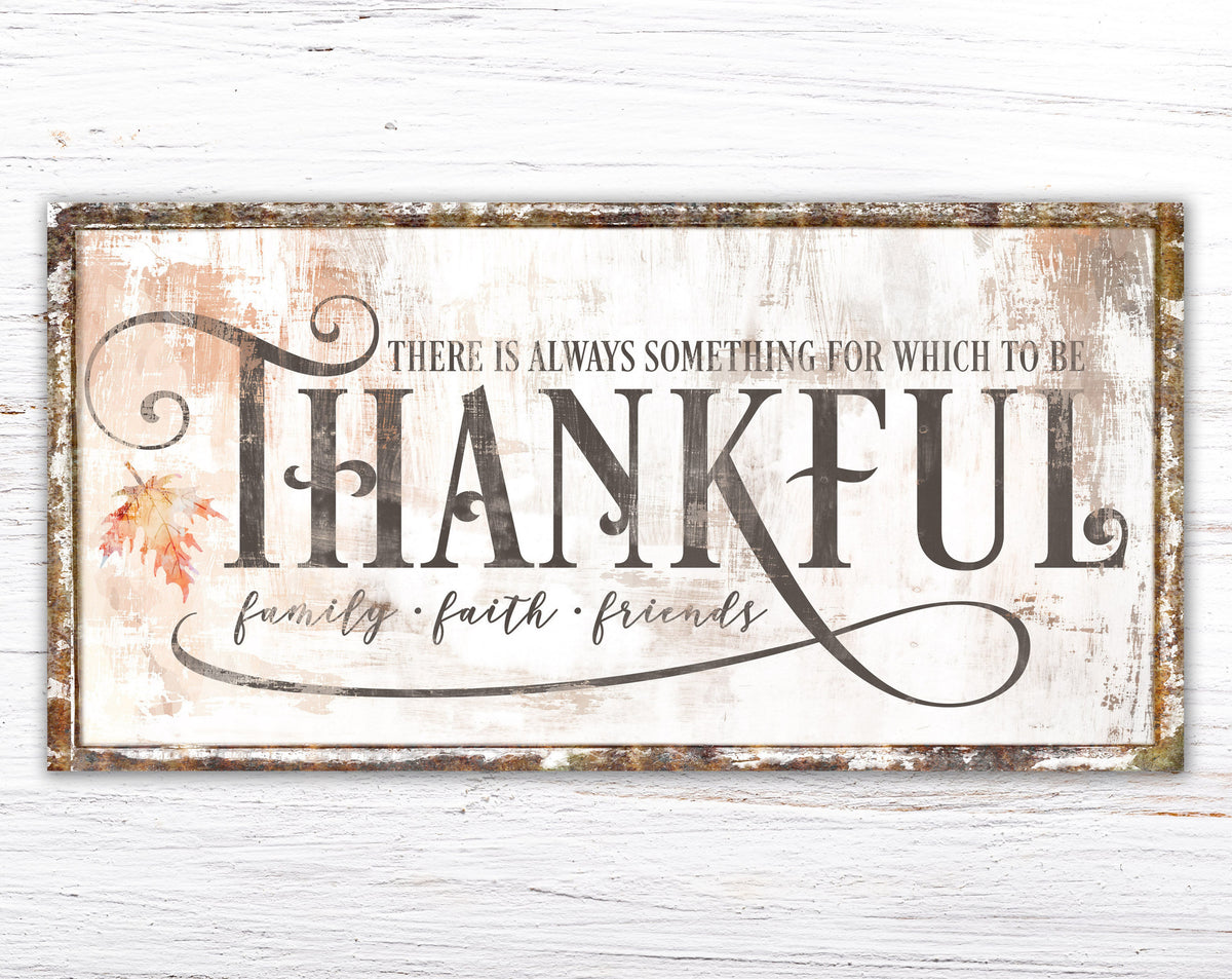Always Thankful Rustic Fall Sign Modern Farmhouse Wall Decor, Primitive Country Cozy Autumn Decoration, Vintage Harvest Thanksgiving Decor