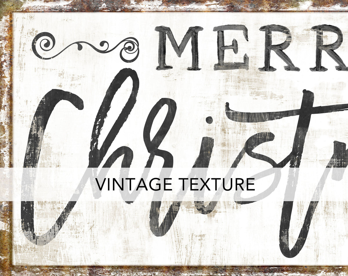 Modern Farmhouse Wall Decor Large Merry Christmas Sign, Rustic Christmas Decoration Neutral Cozy Cottage Vintage Winter Holiday Wall Art