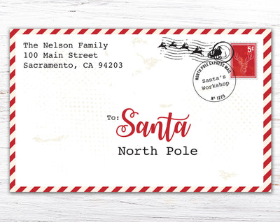 Farmhouse Christmas Sign, North Pole Letter To Santa Wall Decor, Personalized Rustic Holiday Family Canvas Print, Fun Traditional Decoration