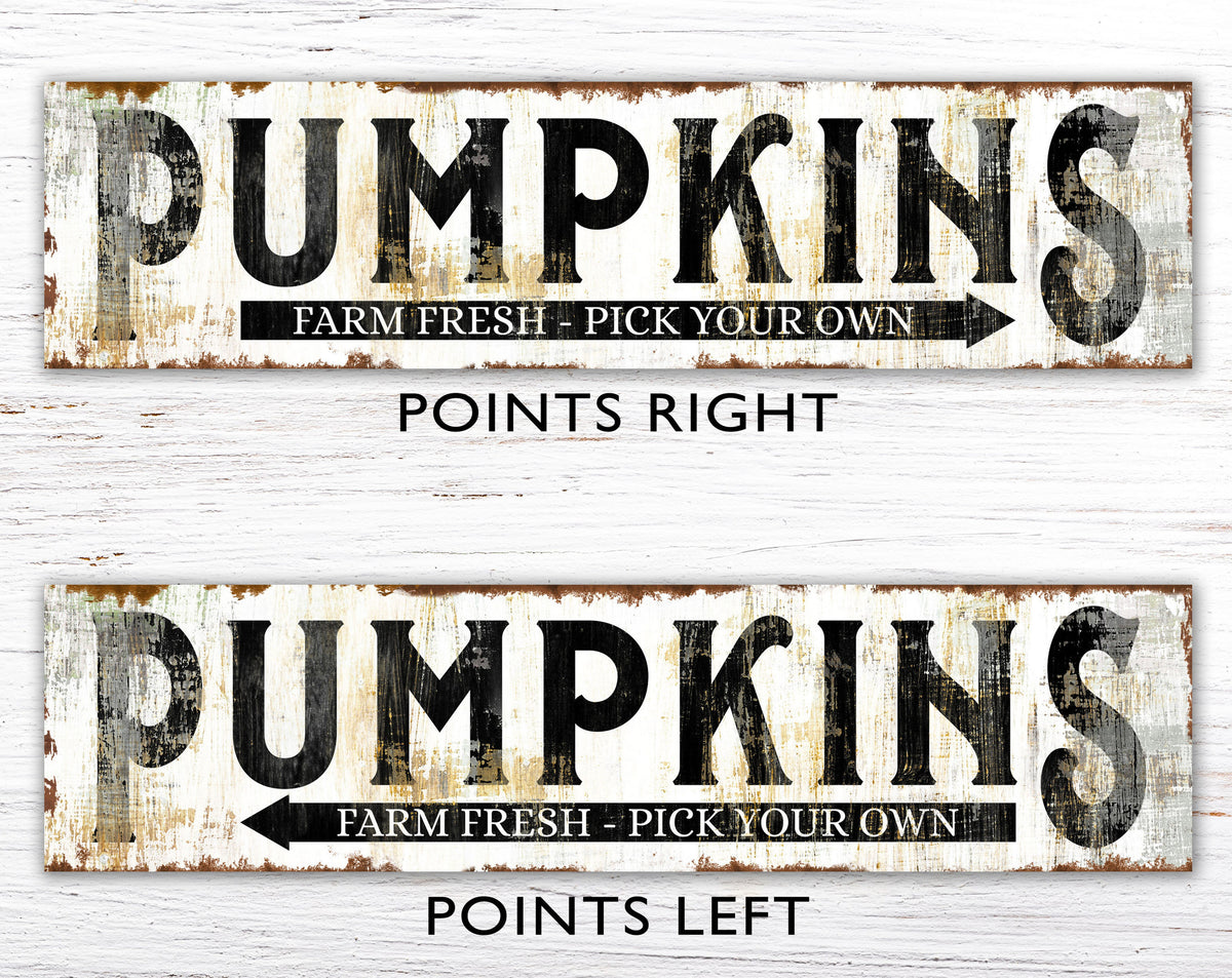 Rustic Pumpkin Sign For Autumn Home Decor, Fall Farmhouse Wall Decor, Industrial Vintage Thanksgiving Wall Art Print, Large Holiday Canvas