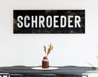 Modern Last Name Canvas Print, Rustic Personalized Family Sign, Minimalist Artwork, Home Decor Gift For Newlyweds, Farmhouse Styled Art