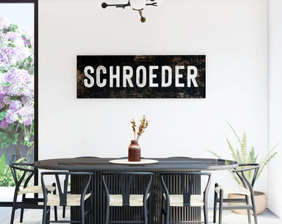 Modern Last Name Canvas Print, Rustic Personalized Family Sign, Minimalist Artwork, Home Decor Gift For Newlyweds, Farmhouse Styled Art