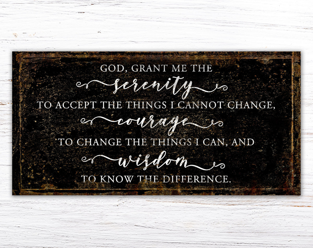 Modern Farmhouse Wall Decor Serenity Prayer Sign Religious Christian Art For Living Room Primitive Rustic Country Canvas Entryway Print