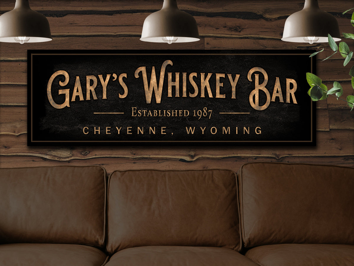 Aeticon Canvas Personalized Whiskey Bar Sign | Custom Bar Sign | Custom Whiskey Bar Sign | Bar Sign for Home | Large Canvas Sign | Large Metal Sign