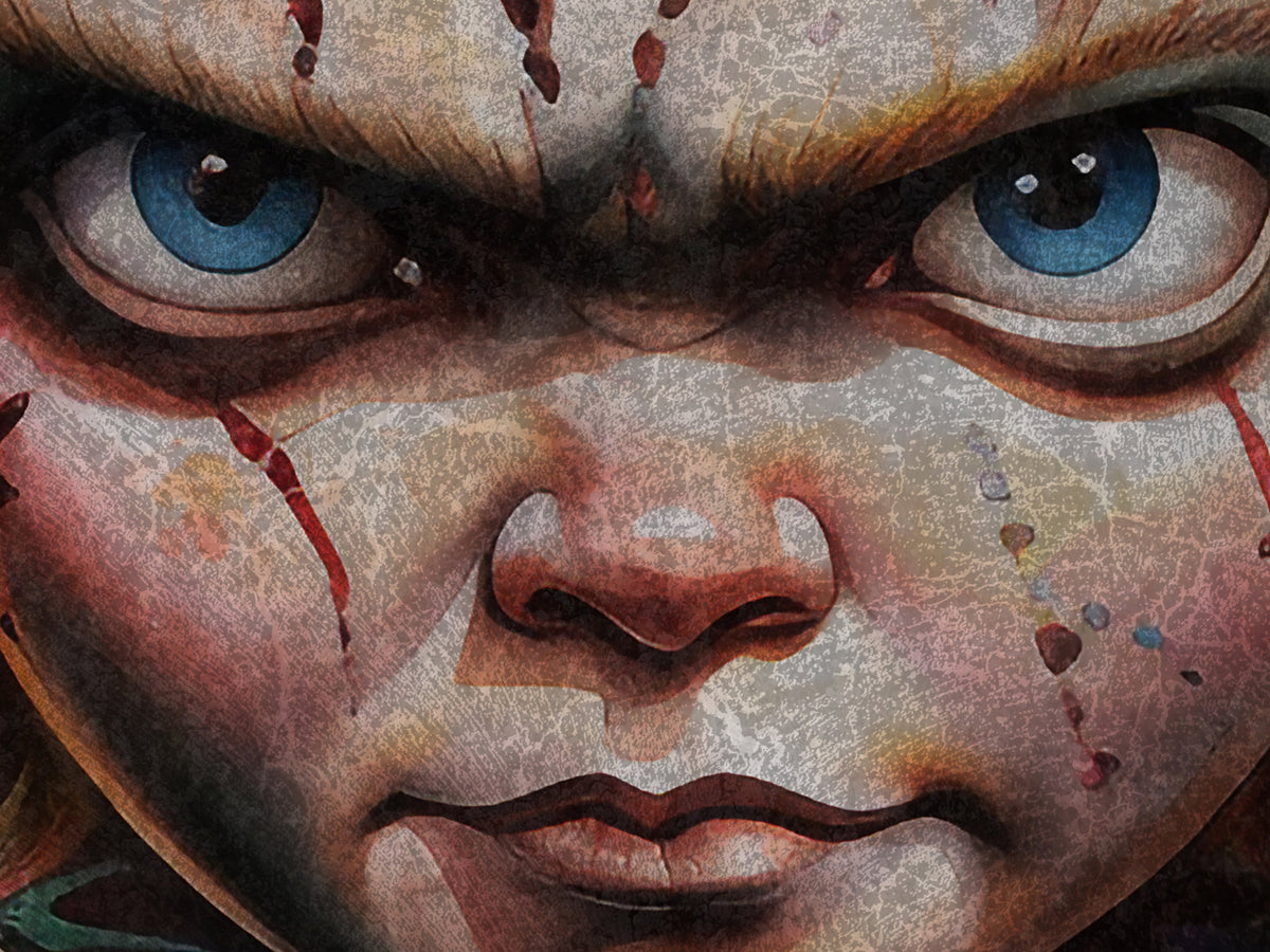 Aeticon Canvas Chucky Halloween Sign, Creepy Halloween Sign, Custom Halloween Sign, Scary Sign, Large Canvas or Metal