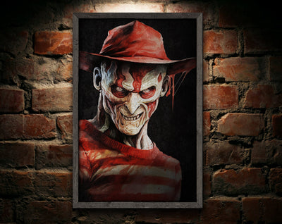 Aeticon Canvas Freddy Halloween Sign, Creepy Halloween Sign, Custom Halloween Sign, Scary Sign, Large Canvas or Metal