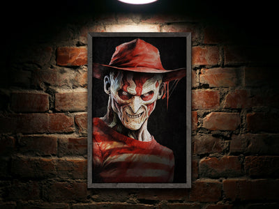 Aeticon Canvas Freddy Halloween Sign, Creepy Halloween Sign, Custom Halloween Sign, Scary Sign, Large Canvas or Metal