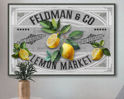 Aeticon Canvas Lemon Decor | Lemon Sign | Lemon Market | Metal Decor | Porch Sign | Summer Sign | Family Name sign | Lemon