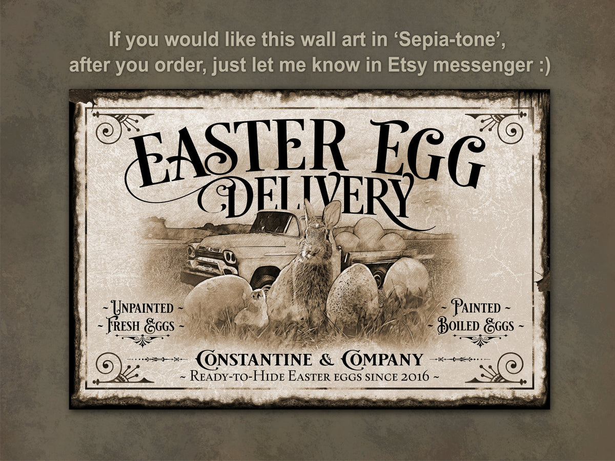 Aeticon Canvas Easter Sign | Easter Decor | Easter Egg Sign | Vintage Easter Decor | Easter Bunny Decor | Custom Easter Sign | Family Name Sign