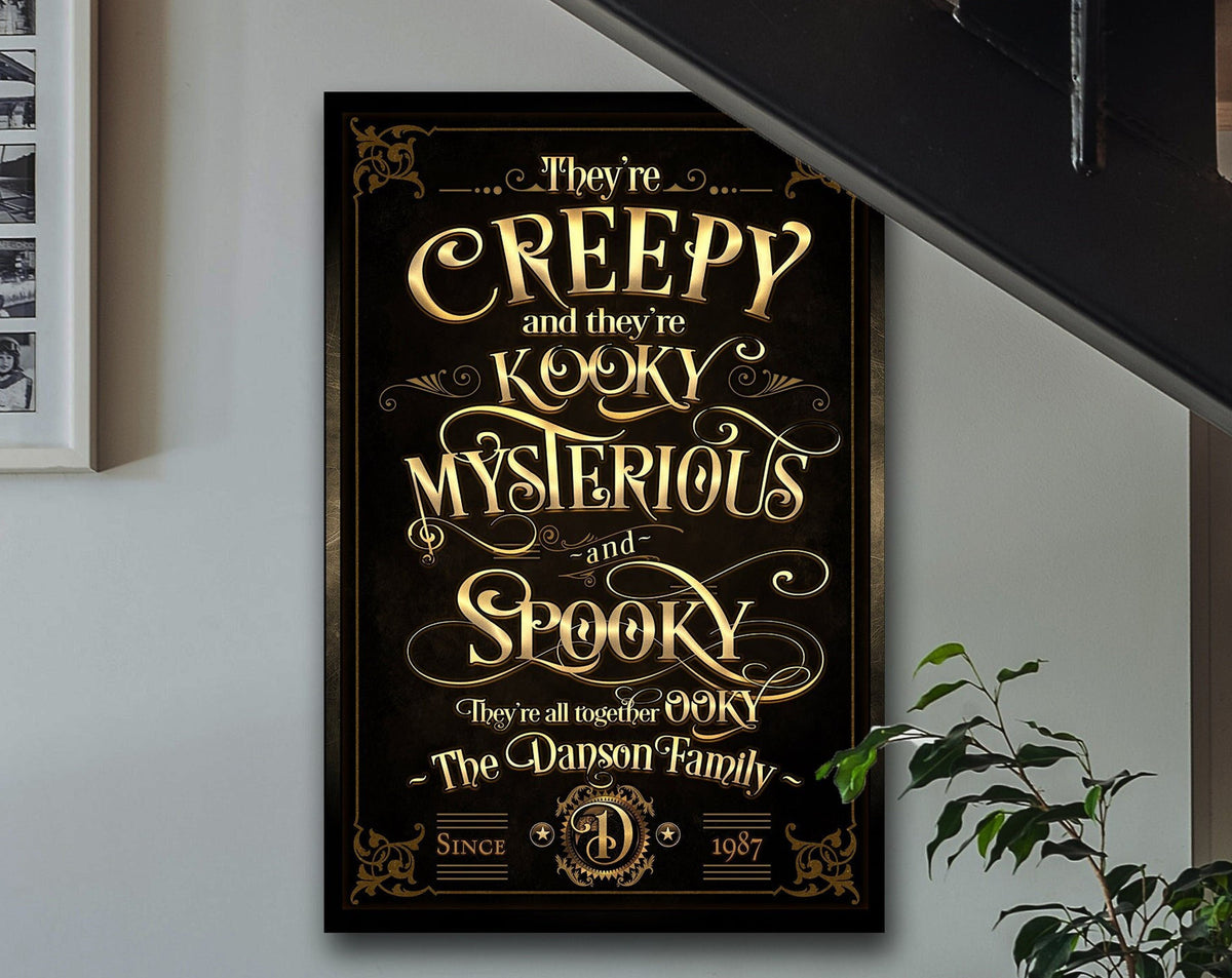 Aeticon Canvas Humorous Halloween Sign, Vertical Halloween Decor, Funny Halloween Sign, Custom Halloween Sign, Family Name Sign, Large Canvas or Metal