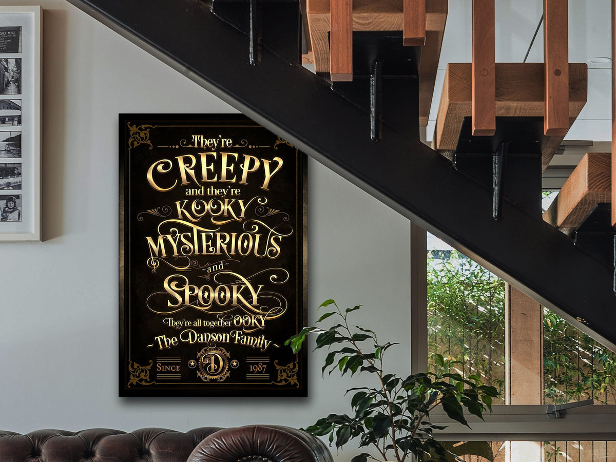 Aeticon Canvas Humorous Halloween Sign, Vertical Halloween Decor, Funny Halloween Sign, Custom Halloween Sign, Family Name Sign, Large Canvas or Metal