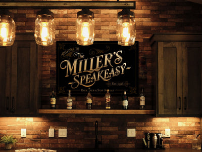 Aeticon Canvas Personalized Speakeasy Sign | Custom Name Speakeasy Sign | Family Speakeasy Sign | Name Sign | Modern Farmhouse Decor | Large Metal Sign