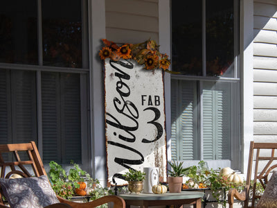 Aeticon Canvas Fabulous 'Fab' Family Sign | Vertical White Family Name Sign | Personalized Family Sign | Large Canvas Wall Art | Large Metal Wall Art