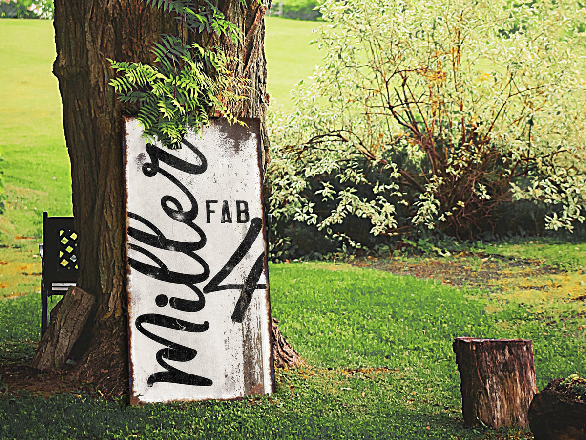 Aeticon Canvas Fabulous 'Fab' Family Sign | Vertical White Family Name Sign | Personalized Family Sign | Large Canvas Wall Art | Large Metal Wall Art