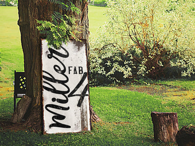 Aeticon Canvas Fabulous 'Fab' Family Sign | Vertical White Family Name Sign | Personalized Family Sign | Large Canvas Wall Art | Large Metal Wall Art