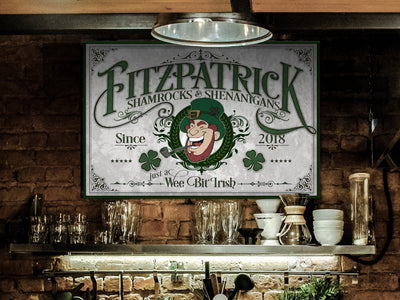 Aeticon Canvas St Patrick Personalized Sign | St. Patrick Decor | St Patrick Sign | St Patrick Wall Decor | Distressed St Patrick Sign