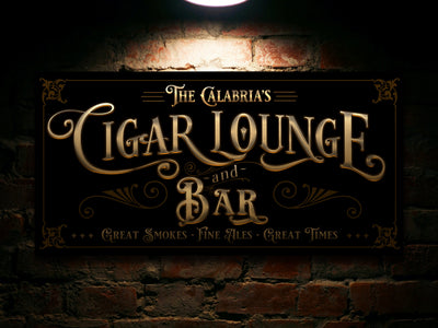 Aeticon Canvas Cigar Bar Sign | Cigar Accessories | Man Cave Decor | Man Cave Sign
