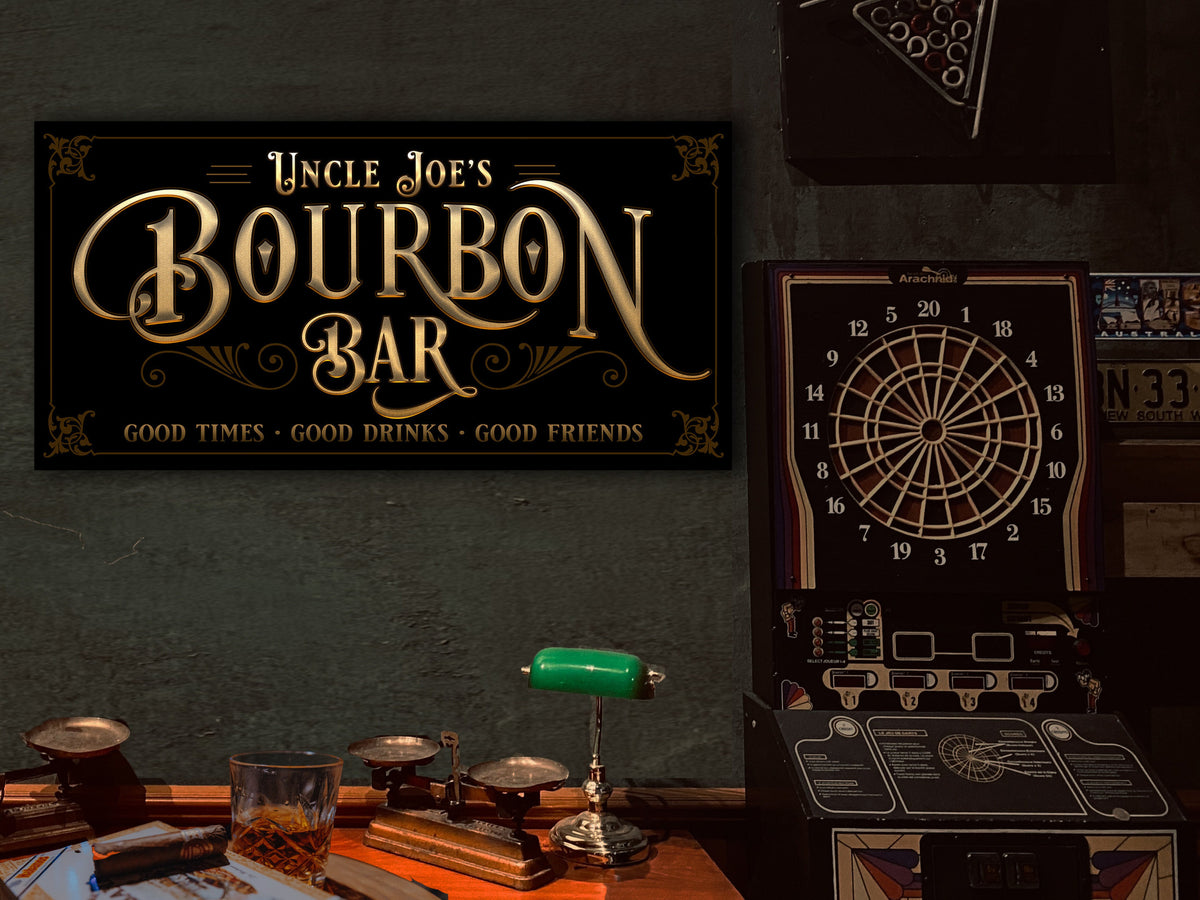 Aeticon Canvas Bourbon Gifts | Bourbon Bar Sign | Man Cave Decor | Man Cave Sign