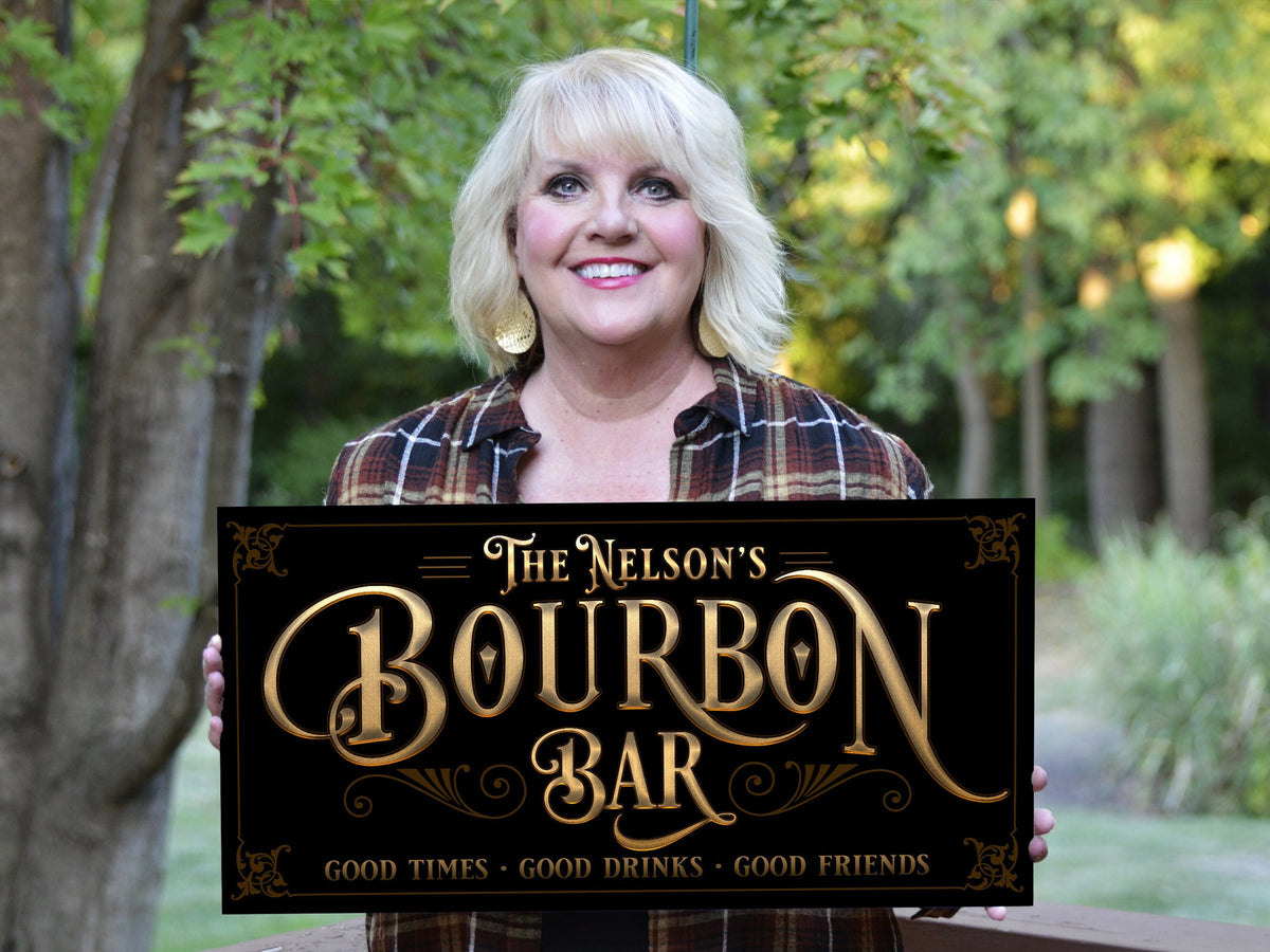 Aeticon Canvas Bourbon Gifts | Bourbon Bar Sign | Man Cave Decor | Man Cave Sign