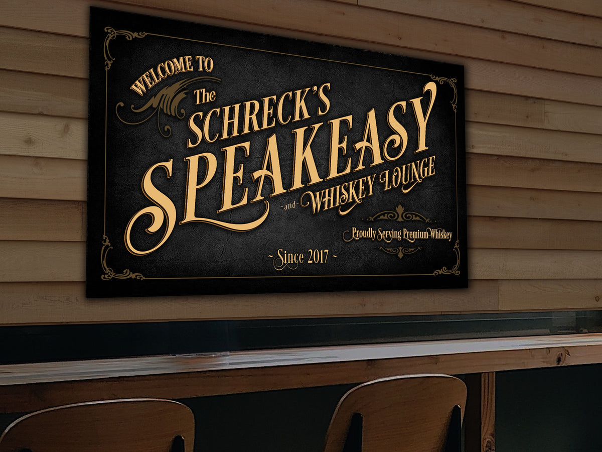 Aeticon Canvas Speakeasy Bar Sign, Bar Wall Decor, Personalized Bar Sign, Vintage Cigar Lounge Speakeasy , Vintage Whiskey Lounge Speakeasy