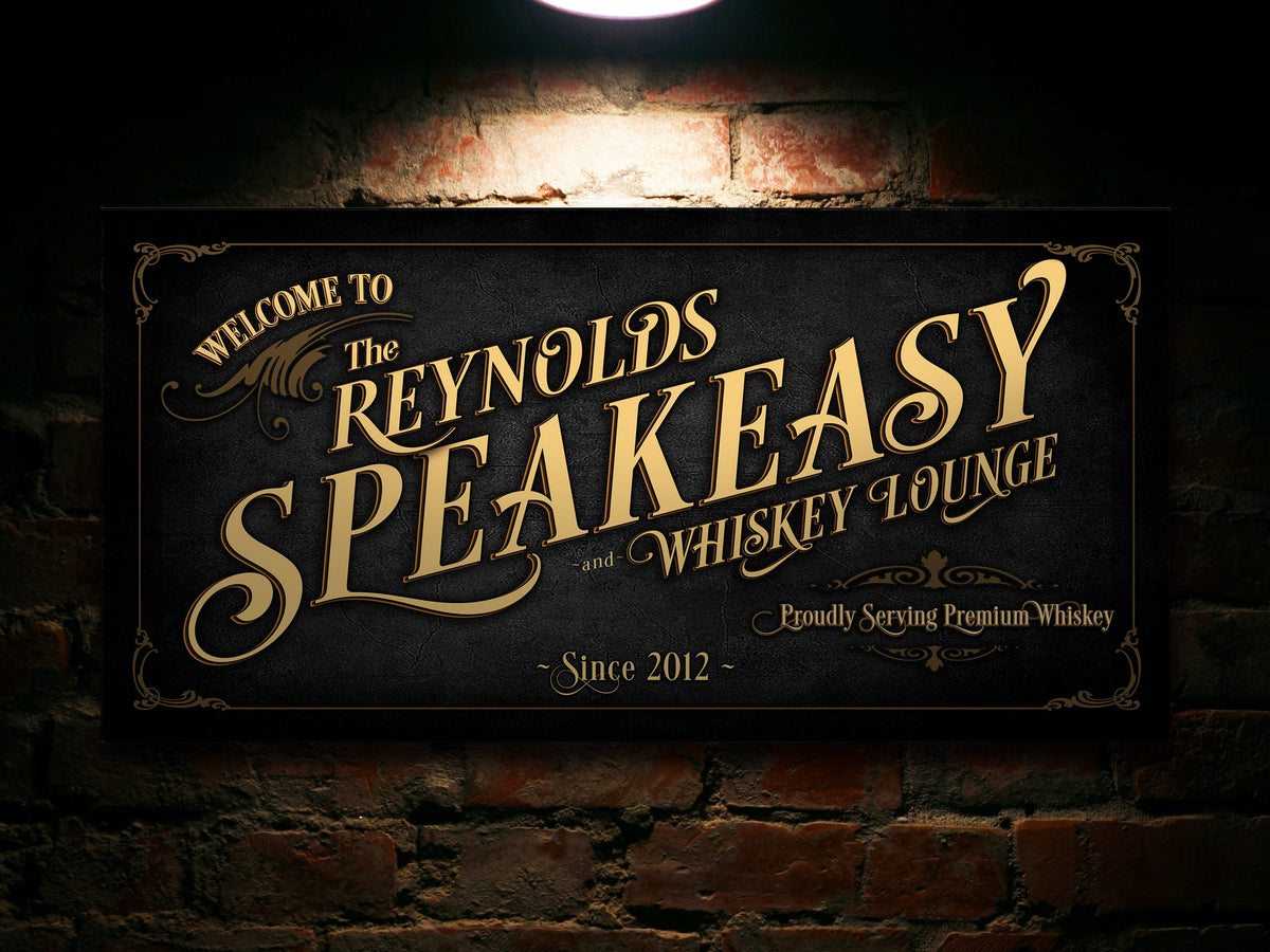 Aeticon Canvas Speakeasy Bar Sign, Bar Wall Decor, Personalized Bar Sign, Vintage Cigar Lounge Speakeasy , Vintage Whiskey Lounge Speakeasy