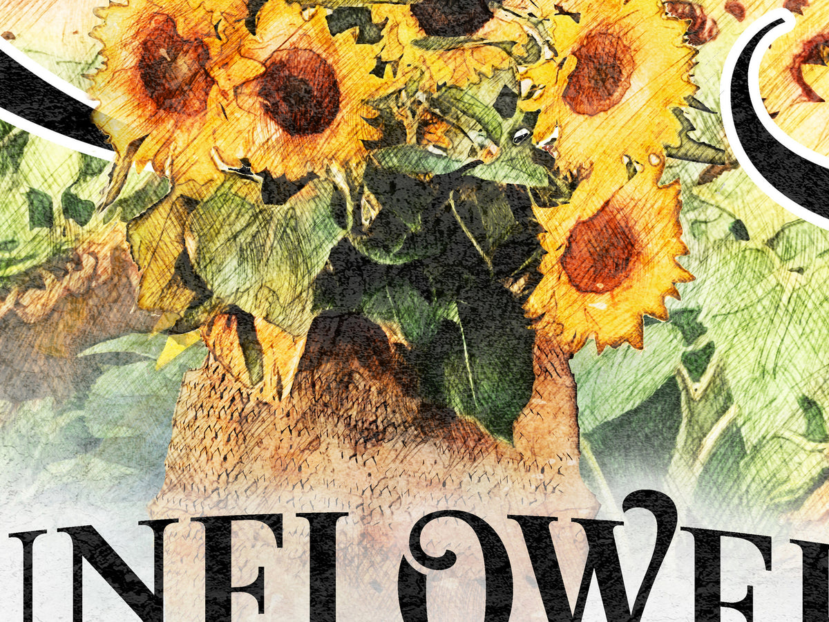 Aeticon Canvas Sunflower Sign Name | Spring Sunflower Sign | Cute Sunflower Decor | Spring Home Decor | Spring Wall Decor | Rustic Spring Decor
