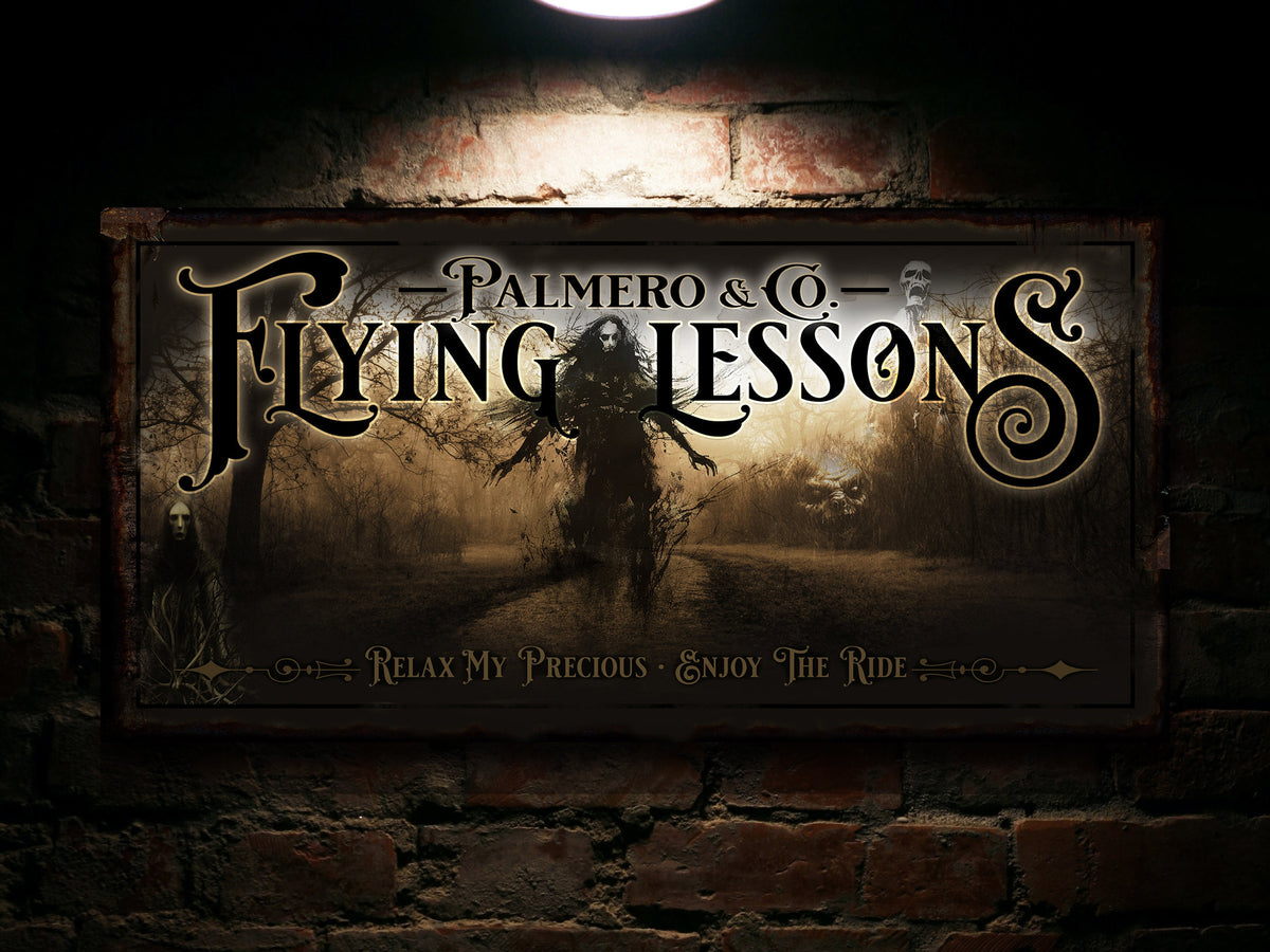 Aeticon Canvas Personalized Halloween Sign | Creepy Halloween Sign | Spooky Sign | Scary Halloween Sign | All Hallows' Eve | Custom Flying Lessons Sign