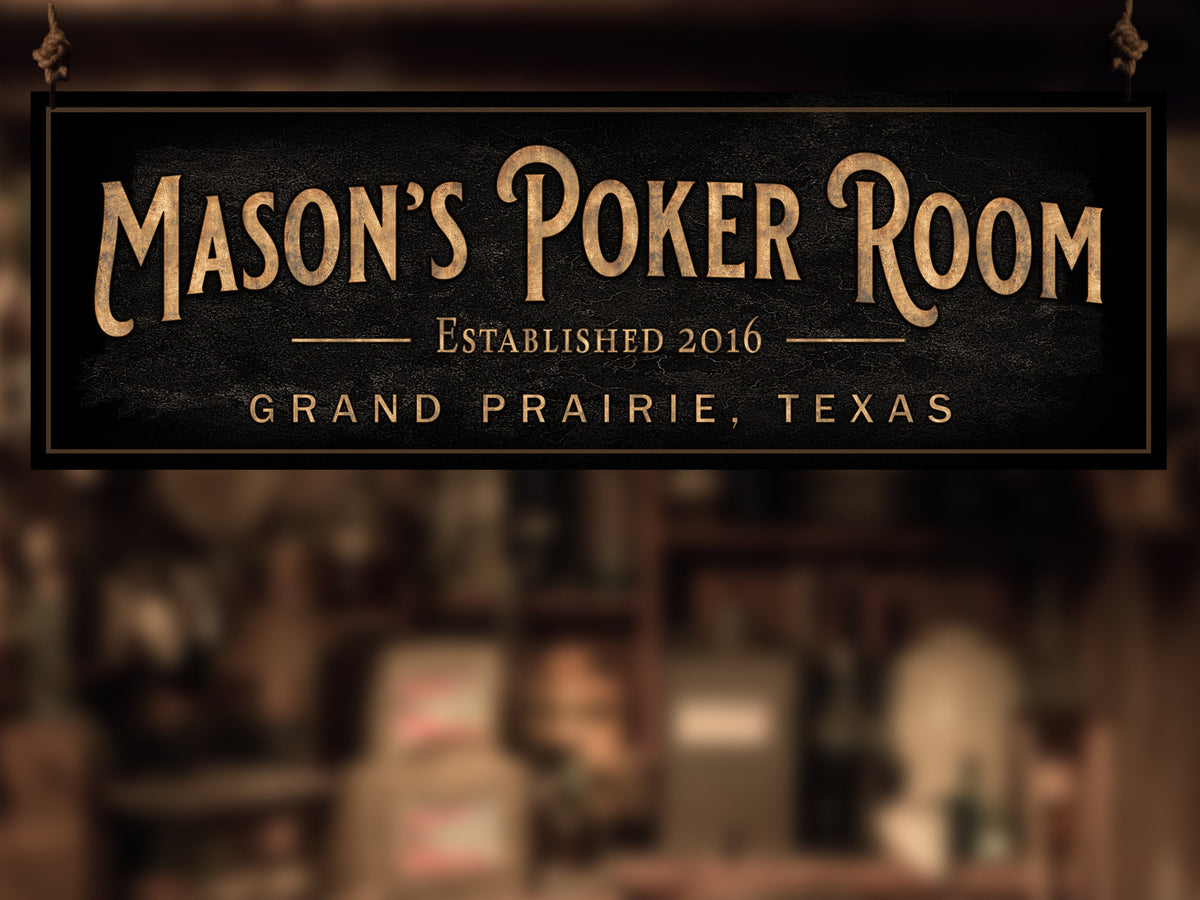 Aeticon Canvas Personalized Poker Room Bar | Custom Bar Sign | Custom Poker Room Sign | Bar Sign for Home | Large Canvas Sign | Large Metal Sign