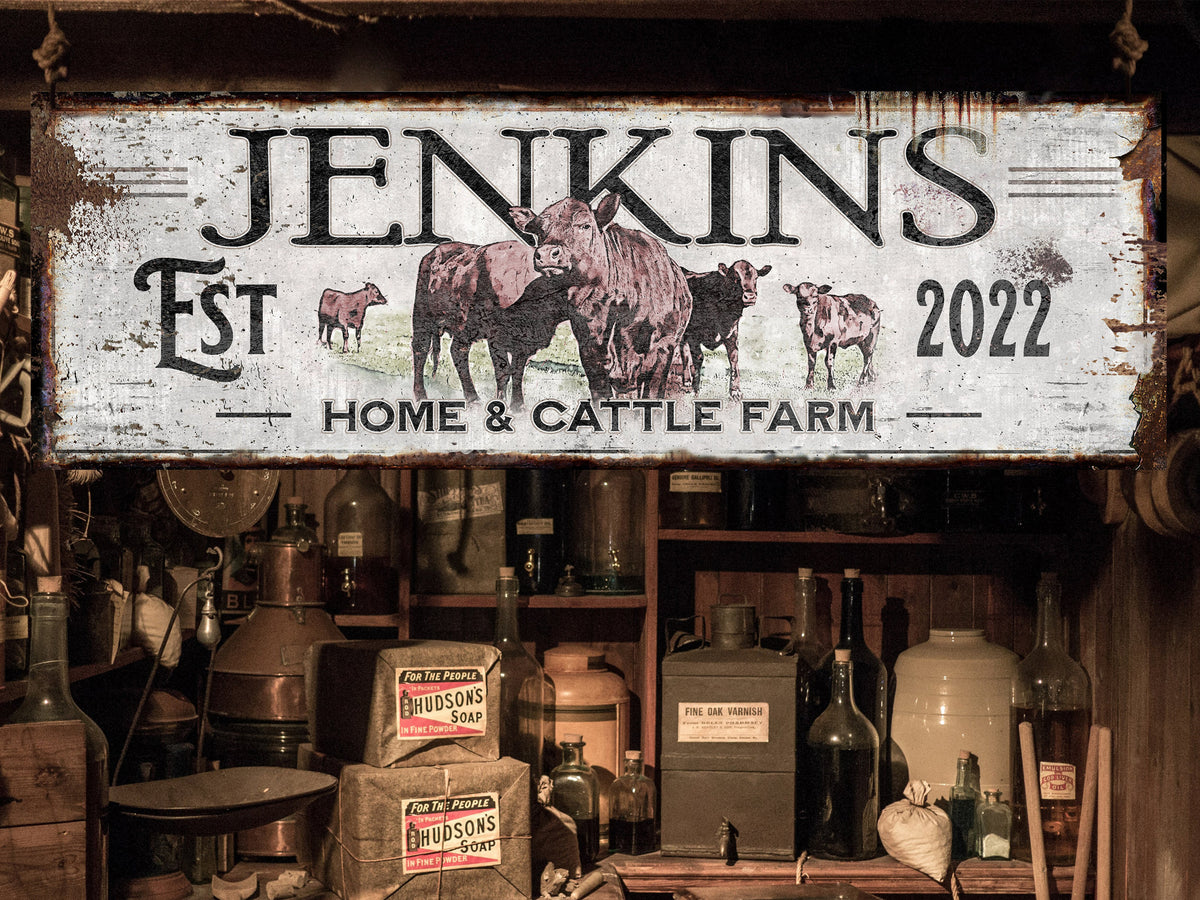 Aeticon Canvas Ranch Sign | Red Angus Cattle Sign | Red Angus Sign | Cow Print | Cattle Wall Art | Custom Farm Sign | Custom Ranch Sign | Farmhouse Sign