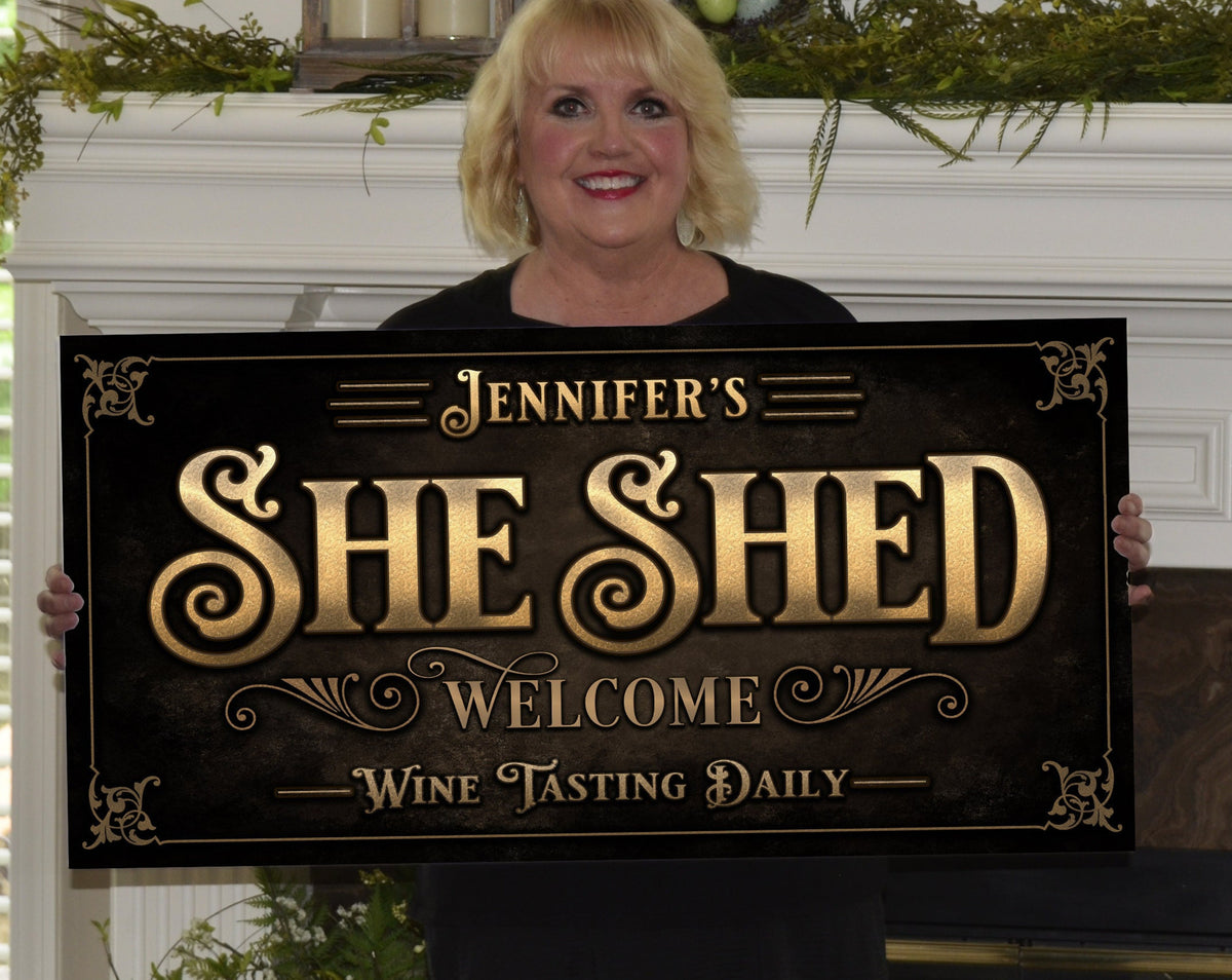 Aeticon Canvas She Shed Sign | She Shed Decor | Farmhouse She Shed | Gift for Her