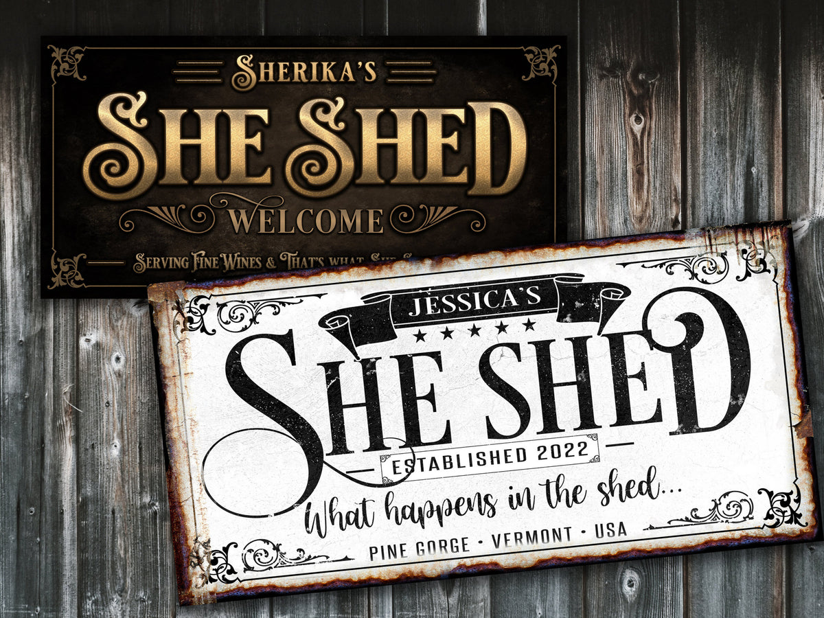 Aeticon Canvas She Shed Sign | She Shed Decor | Farmhouse She Shed | Gift for Her