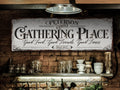 Aeticon Canvas The Gathering Place Sign | Established Date | Custom Last Name Sign | Personalized Sign | Living Room Wall Art | Modern Farmhouse Decor