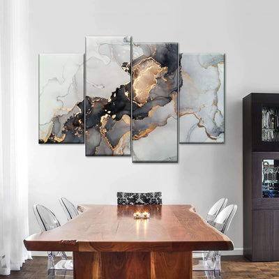 Striking Gold Abstract Multi Canvas Wall Art Ideas, Multi Piece Panel Canvas Home Decor Housewarming Gift Ideas Framed Prints, Canvas