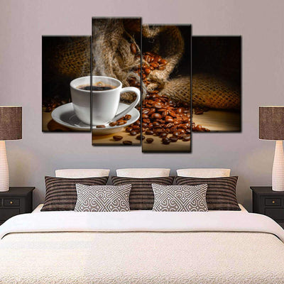 Coffee Lover Morning Coffee Freshly Brewed Multi Canvas Wall Art Ideas, Multi Piece Panel Canvas Home Decor Housewarming Gift Ideas Framed Prints, Canvas