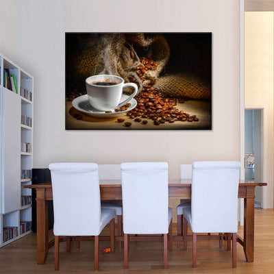 Coffee Lover Morning Coffee Freshly Brewed Multi Canvas Wall Art Ideas, Multi Piece Panel Canvas Home Decor Housewarming Gift Ideas Framed Prints, Canvas