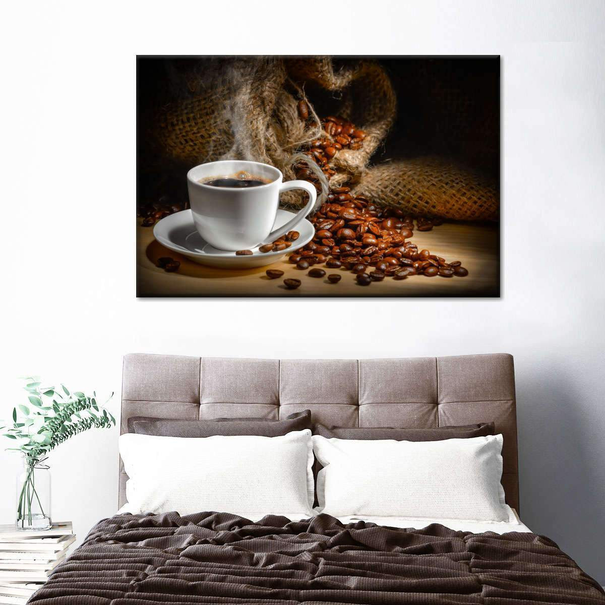 Coffee Lover Morning Coffee Freshly Brewed Multi Canvas Wall Art Ideas, Multi Piece Panel Canvas Home Decor Housewarming Gift Ideas Framed Prints, Canvas