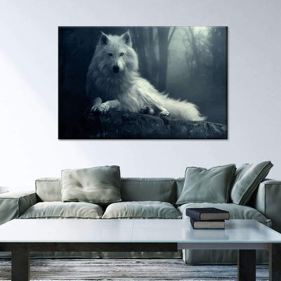 Gazing White Wolf Wild Animal White Wolf Lover Multi Canvas Wall Art Ideas, Multi Piece Panel Canvas Home Decor Housewarming Gift Ideas Framed Prints, Canvas