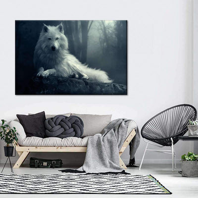 Gazing White Wolf Wild Animal White Wolf Lover Multi Canvas Wall Art Ideas, Multi Piece Panel Canvas Home Decor Housewarming Gift Ideas Framed Prints, Canvas