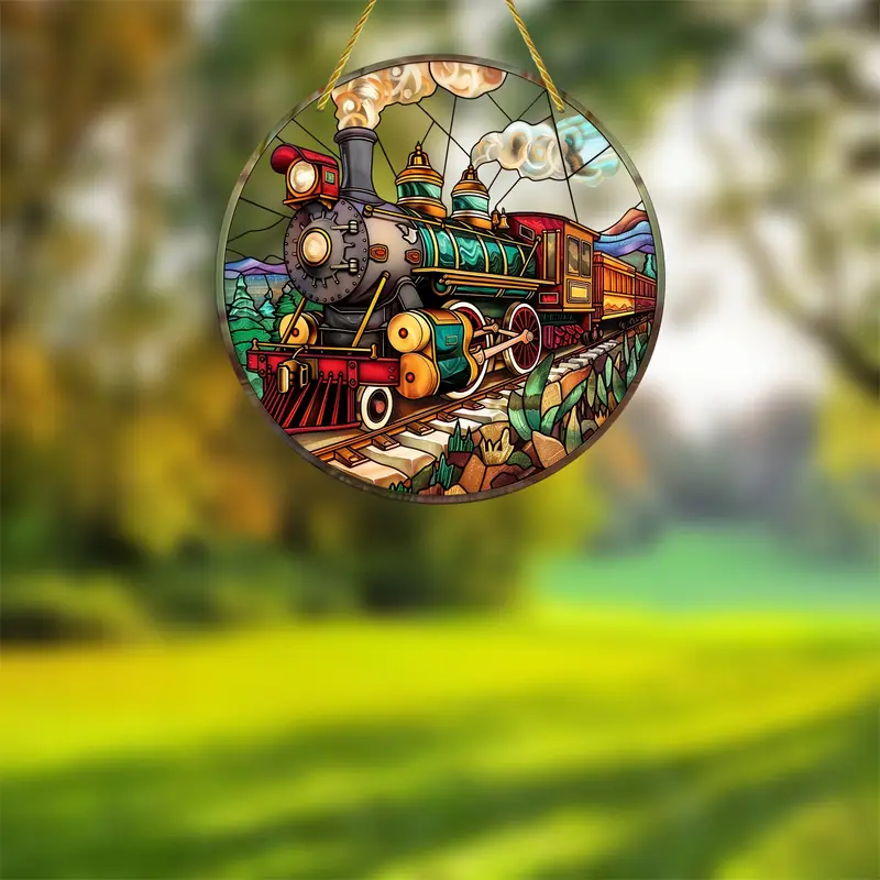 Art Deco Acrylic Train Suncatcher Window Mount Decorative Sign & Plaque for Multipurpose Use